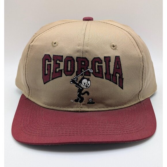Vintage Felix The Cat Georgia Golf Embroidered Snapback Hat ANNCO VTG - Picture 2 of 5